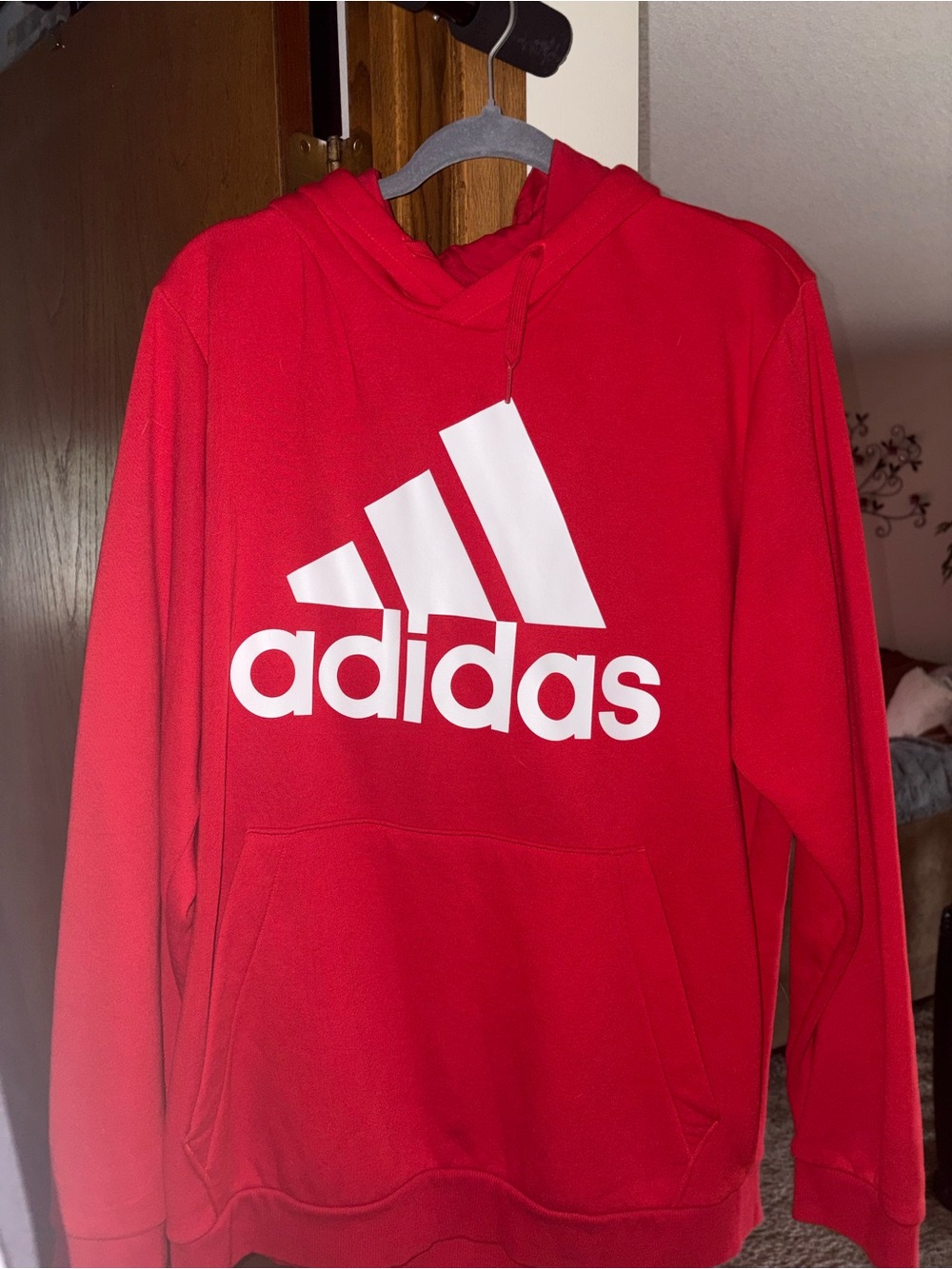 adidas Red Hoodie with White Logo NWOT